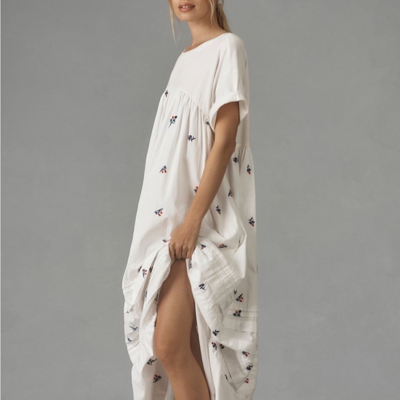 ANTHROPOLOGIE X PILCRO Short Sleeve T-Shirt Midi Dress, Size XXS - Picture 2 of 7